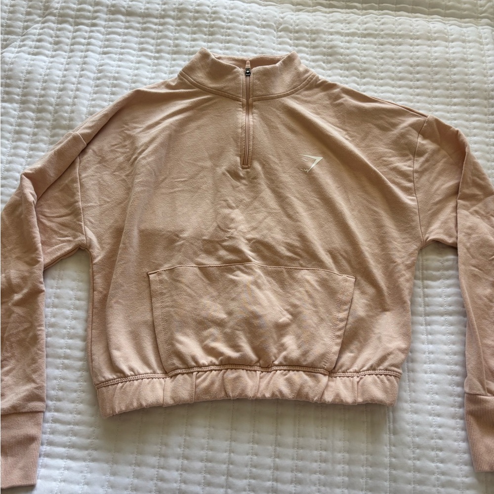 Gymshark Peach Pink Half-Zip Pullover
